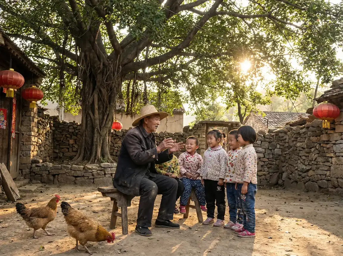 老人在大榕树下给孩子们讲故事 - 猎奇抖音爆料在线观看免费 乡村记忆